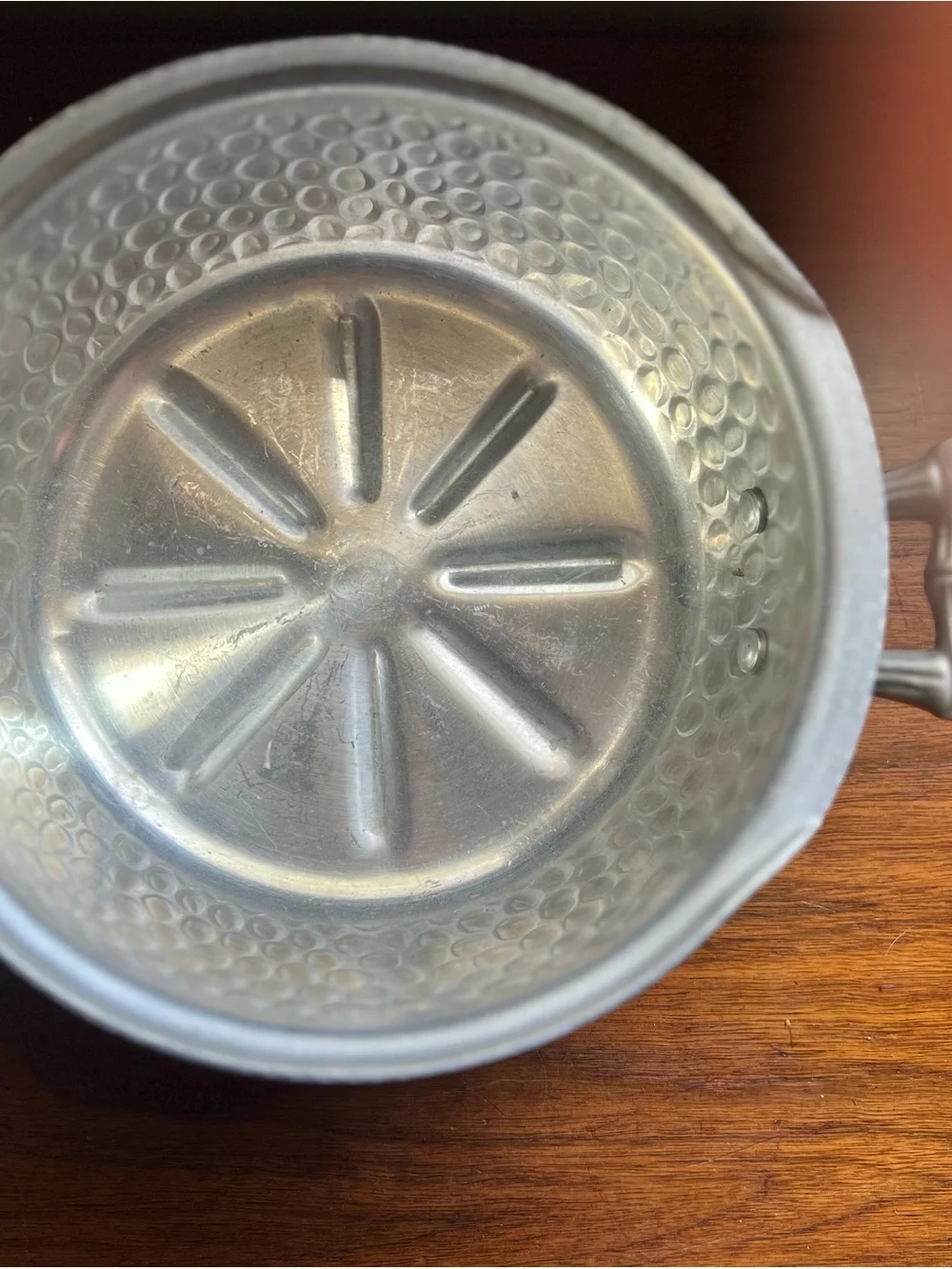 Hammered Metal Serving Bowl - Silver